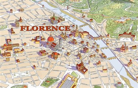 Map Of Florence With Major Places Sights