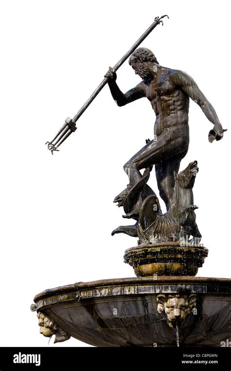 La Estatua De Bronce De Neptuno El Dios Romano Del Mar Poseidón En La Mitología Griega