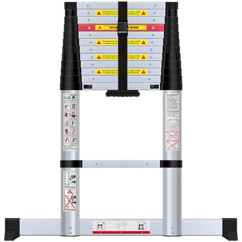 Buy Wolfwise38m Telescopic Ladder With Stabiliser Bar Aluminum