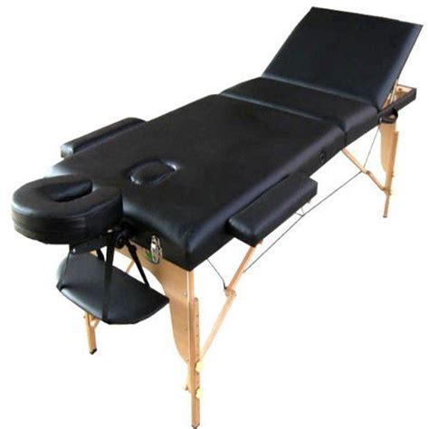 massage imperial® lightweight professional black 3 section portable massage table couch bed spa