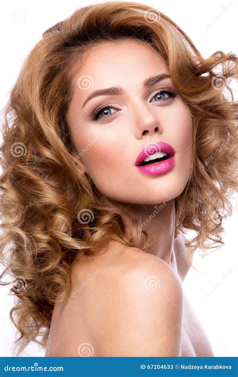 Make Up Glamour Portrait Of Beautiful Woman Model With Fresh Makeup
