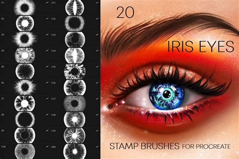 20 Iris Eyes Brushes Procreate Stamp | Etsy | Iris eye, Brush procreate, Procreate brushes free