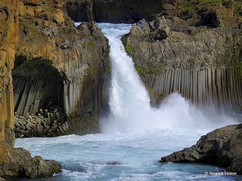 Aldeyjarfoss Waterfall In North Iceland In Extraordinary Basalt Column