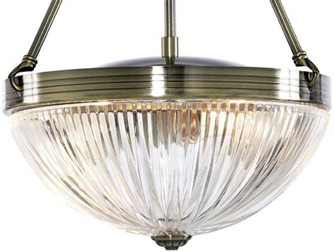 Get 5% in rewards with club o! Windsor Art Deco Antique Brass 2 Lamp Ribbed Glass Ceiling ...