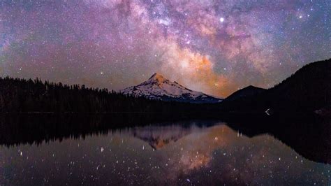 Download 1920x1080 Wallpaper Night Starry Sky Mountain Peak