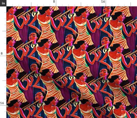 Abstract Vintage African American Art Fabric Spoonflower