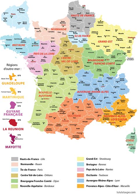 Carte vierge des numéros régions de france. Carte départements nouvelles régions » Vacances - Arts ...
