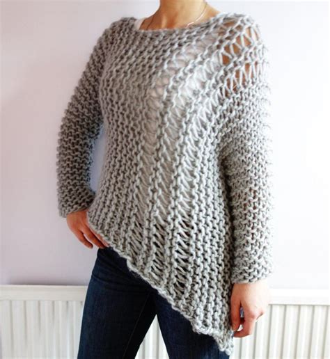 Funky Bulky Asymmetrical Sweater Knitting Pattern By Camexiadesigns