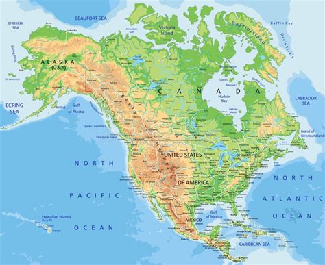 North America Physical Map Stock Illustrations 4946 North America