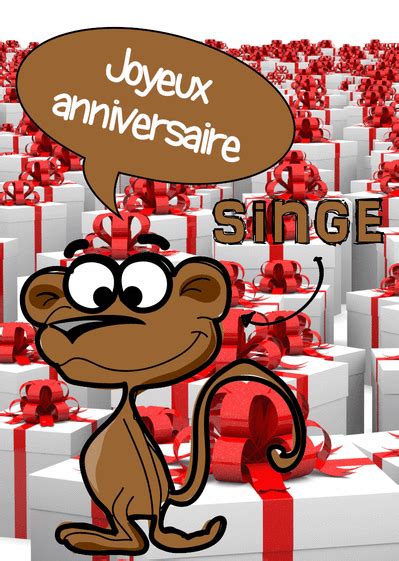 Carte anniversaire plein de bonheur envoyer une. Carte Le Singe Souhaite Un Joyeux Anniversaire : Envoyer ...