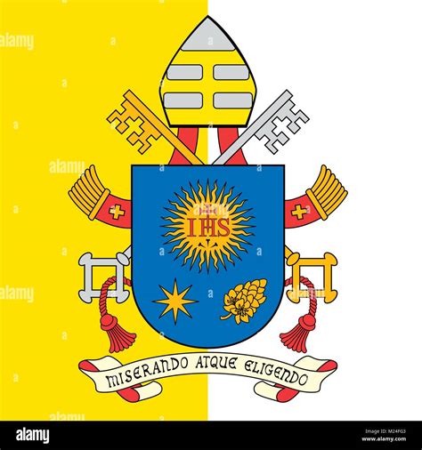 El Papa San Francisco Santa Sede Bandera Y Escudo De Armas De La