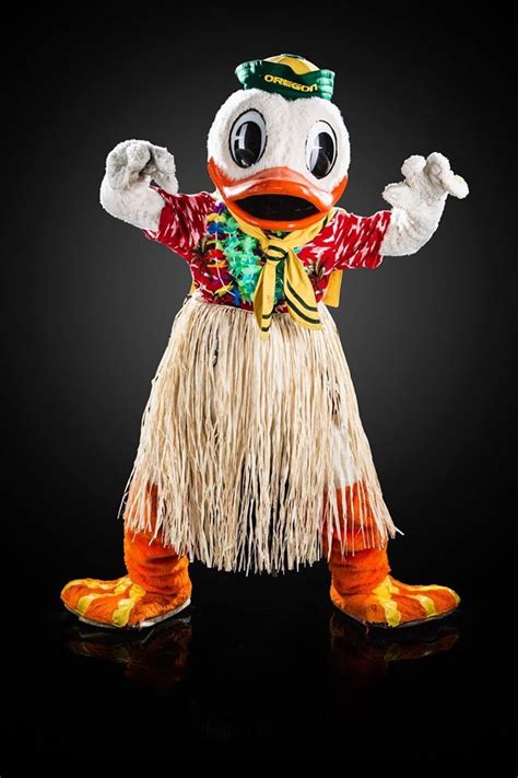 Puddles Oregon Ducks Mascot Modeling One Of His Many Game Day Theme