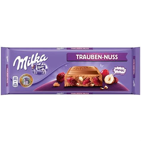 Milka Milk Chocolate With Raisins And Nuts Trauben Nuss 270g Milka
