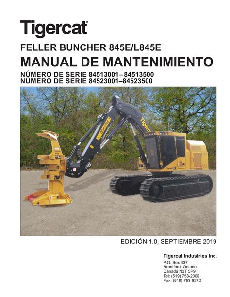 Tigercat FELLER BUNCHER E L E MANUAL DE MANTENIMIENTO PDF