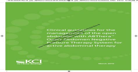 Clinical Guidelines For The Active Abdominal Therapy Clinical