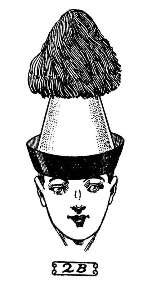 Quirky Vintage Clip Art Men With Funny Party Hats The