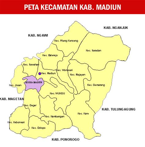 Peta Kabupaten Madiun Lengkap 18 Kecamatan Web Sejarah Sejarah