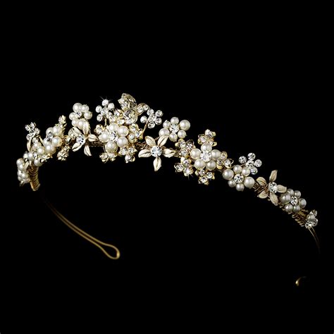 See pictures and shop the latest gold tiara trends of your favorite celebrities, including celebrities wearing and more. Gold & Ivory Pearl Floral Bridal Tiara HP 8452