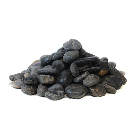 Pebbles Black Polished 30 50mm 20kg Bag Au