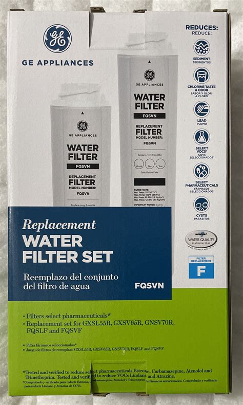 Ge Replacement Water Filter Set Fqsvn Gxsl55r Gxsv65r Gnsv70r Fqslf