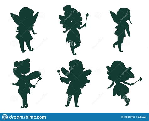 Fairies Princess Silhouette Fairy Girl Vector Character Cute Beautiful