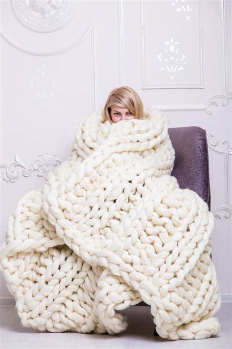 Diy A Thick Cozy Chunky Knit Blanketin One Day Nourish And