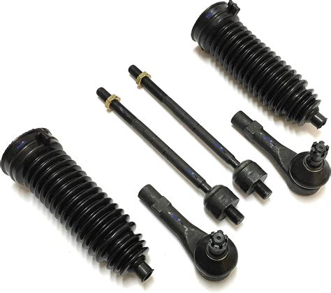 6 Pc Steering Kit Inner And Outer Tie Rod Ends With Gear