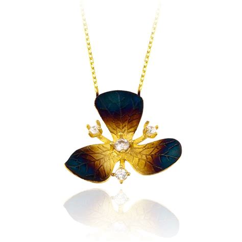 Ember Three Petal Orchid Pendant Karina Ariana Subtle Glamour