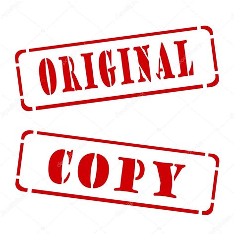 Red Stamped Original And Copy On A White Background — Stock Photo
