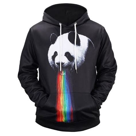 Rainbow Panda Hoodie Panda Hoodie Bear Hoodie Printed Sweatshirts