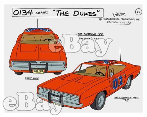 Rare Set Of 2 Dukes Of Hazzard Cartoon Photos Hanna Barbera Studio