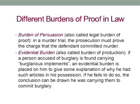 A Model Of Presumption And Burden Of Proof