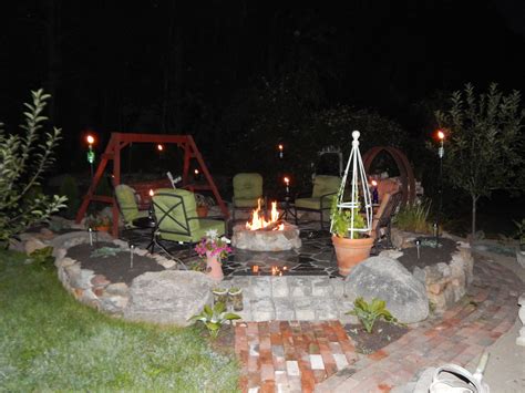 Fire Pit At Night Outdoor Decor Curb Appeal Fire Pit