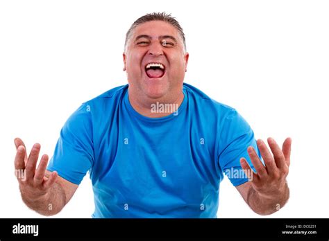 A Man Laughing Hysterically At Something Hilarious With A Funny