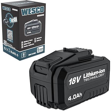 Wesco Lithium Ionen Akku Und Ladeger T Set V Ws Amazon De