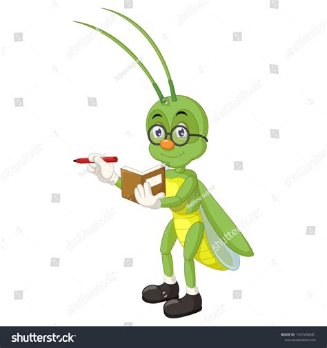 Funny Grasshopper Cartoon Your Design Stock Vector Royalty Free