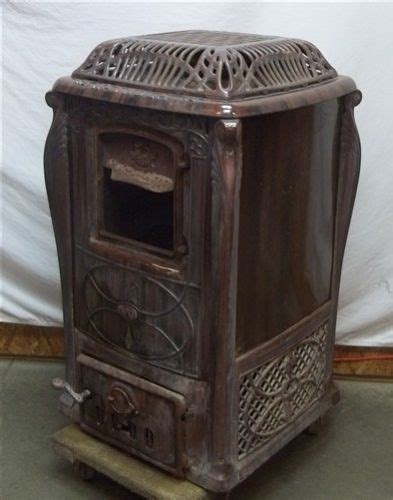 Victorian Parlor Stove Wood Coal Heater Cast Iron Enamel Porcelain