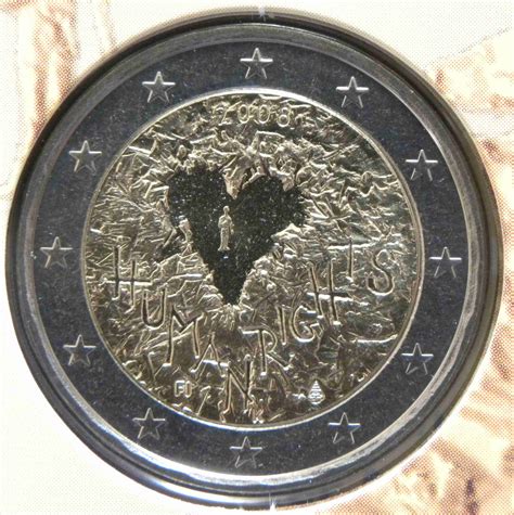 Finnland 2 Euro Münze 60 Jahre Verkündung Der Menschenrechte 2008