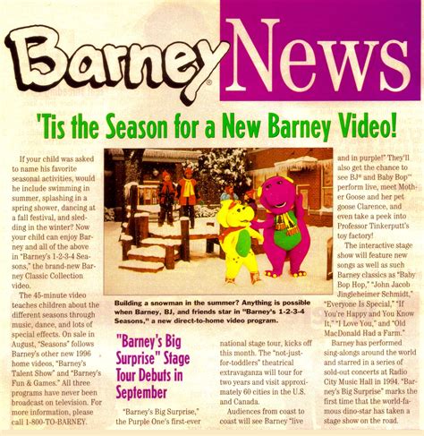 Barney News Fall 1996 By Bestbarneyfan On Deviantart