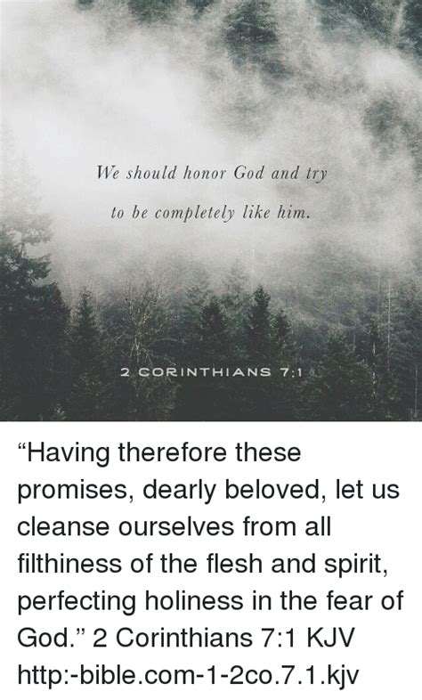 We Should Honor God And Try To Be Completely Like Him 2 Corinthians 71
