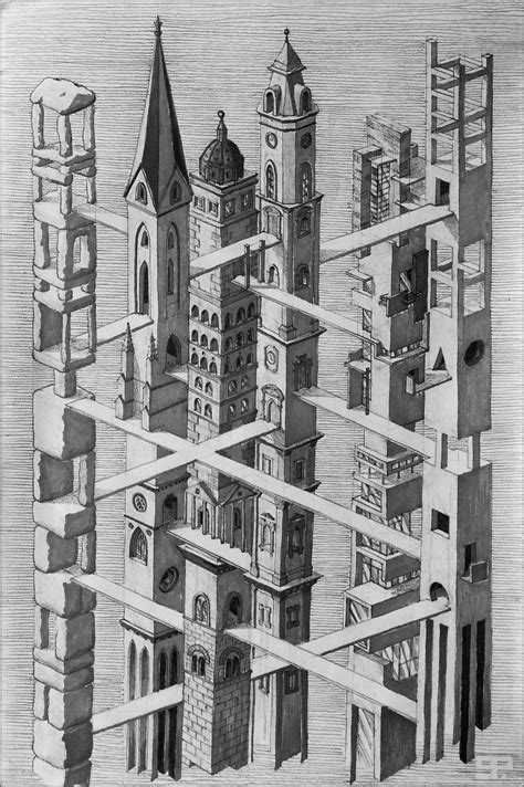 Escher Drawings And Optical Illusions