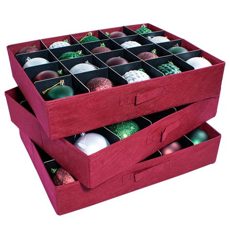 Christmas Ornament Storage Box with PullOut Drawers, Holds up to 60