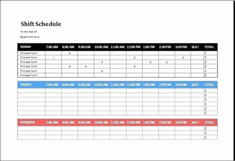 Excel Employee Shift Schedule Template Lovely Call Center Scheduling