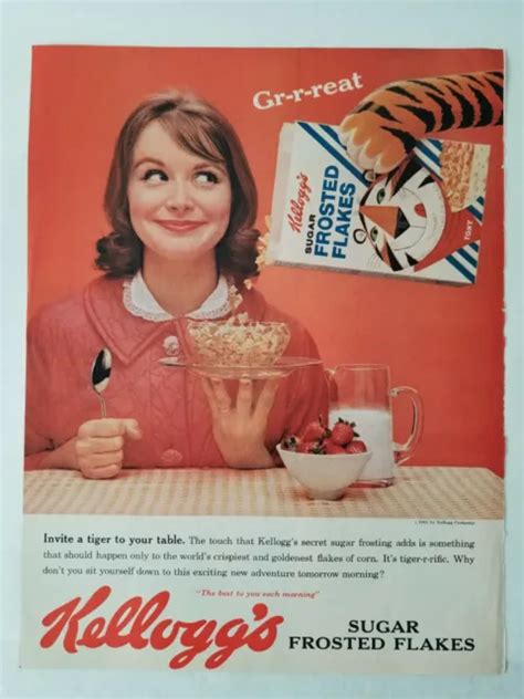 kellogg s sugar frosted flakes invite a tiger to your table 1961 print ad 7 00 picclick