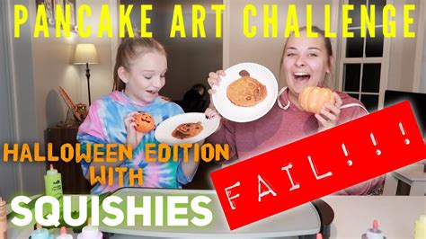 Pancake Art Challenge With Squishies Halloween Edition Fail Bryleigh