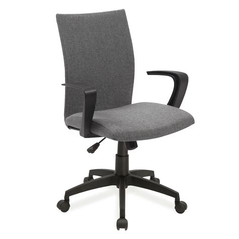 41 virginio desk chair burnt auburn solid oak arms stainless steel swivel base. Leick Grey Linen Apostrophe Office Chair with Black Caster ...