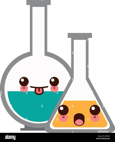 Kawaii Probeta Matraz De Vidrio Escuela Equipos De Laboratorio Imagen