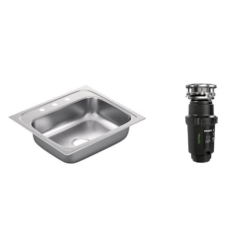 Most items ship in one business day. MOEN 2200 Series Drop-in Stainless Steel 25 in. 3-Hole ...