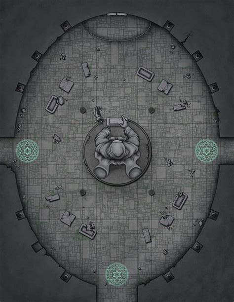 Commissioned Battle Map Of The Interior Of An Abandoned Temple