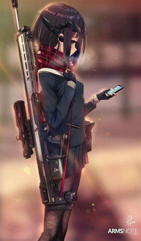 sniper cute sniper anime girl with gun